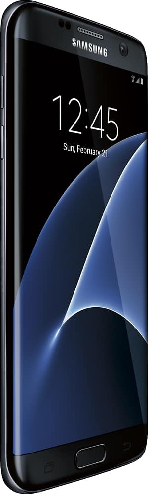 Samsung - Galaxy S7 edge 32GB - Black Onyx (Verizon Wireless) - Angle Zoom