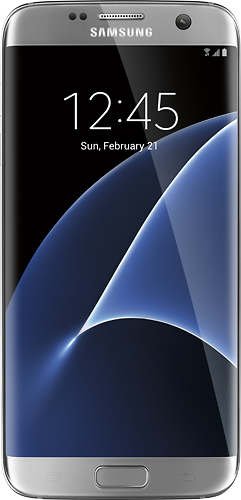 Samsung - Galaxy S7 edge 32GB - Silver Titanium (Verizon) - Larger Front