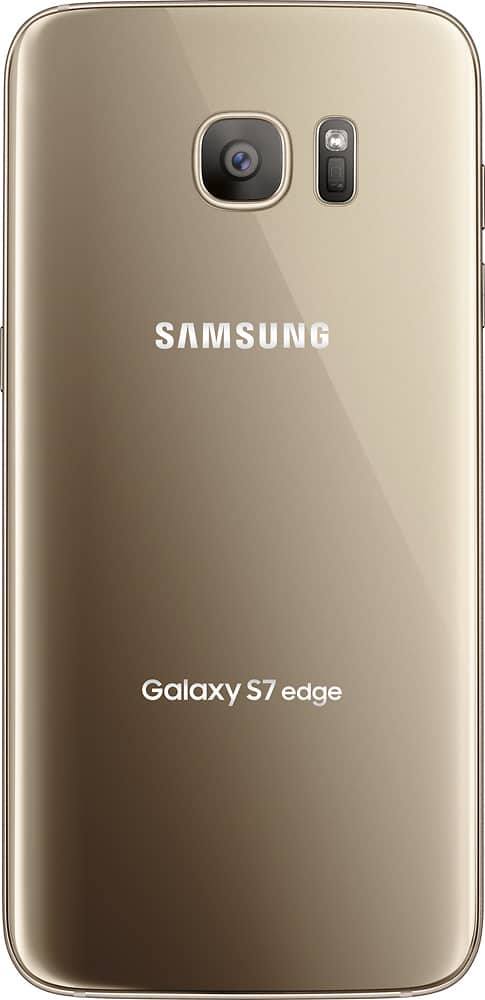 Samsung - Galaxy S7 edge 32GB - Gold Platinum (Sprint) - Back Zoom