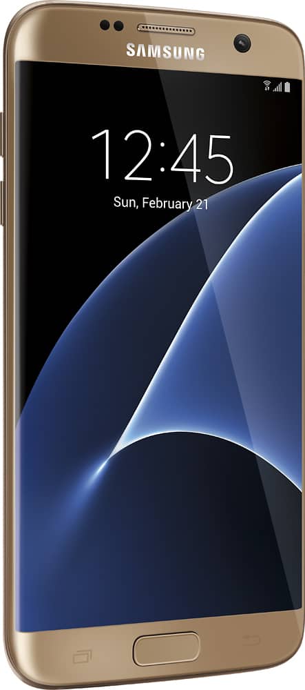 Samsung - Galaxy S7 edge 32GB - Gold Platinum (Sprint) - Angle Zoom