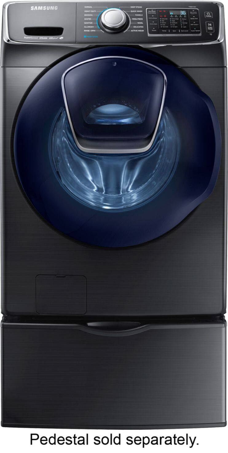 Samsung - 4.5 Cu. Ft. 14-Cycle Addwash™ High-Efficiency Front-Loading Washer with Steam - Black Stainless - AlternateView11 Zoom