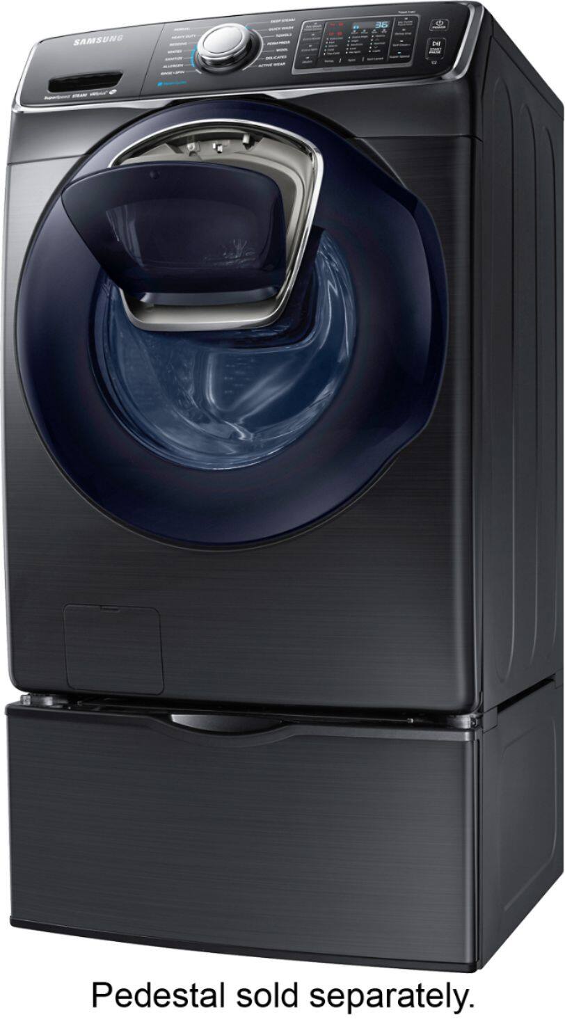 Samsung - 4.5 Cu. Ft. 14-Cycle Addwash™ High-Efficiency Front-Loading Washer with Steam - Black Stainless - AlternateView14 Zoom