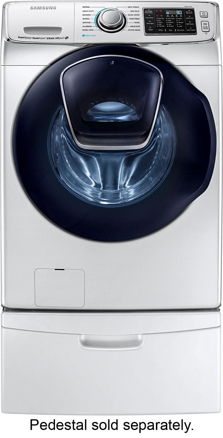 Samsung - 5.0 Cu. Ft. 14-Cycle Addwash™ High-Efficiency Front-Loading Washer with Steam - White - AlternateView11 Zoom
