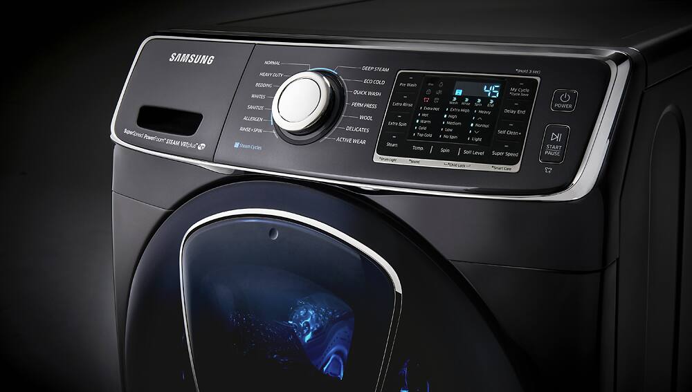 Samsung - 5.0 Cu. Ft. 14-Cycle Addwash™ High-Efficiency Front-Loading Washer with Steam - Black Stainless - AlternateView14 Zoom