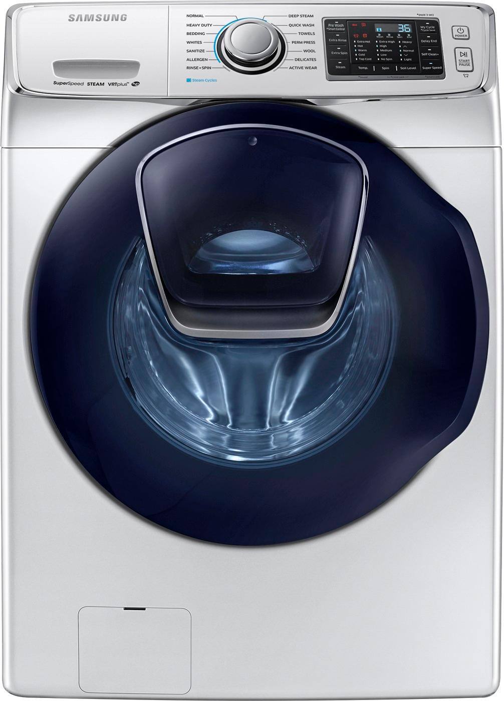 Samsung - 4.5 Cu. Ft. 14-Cycle Addwash™ High-Efficiency Front-Loading Washer with Steam - White - Front Zoom