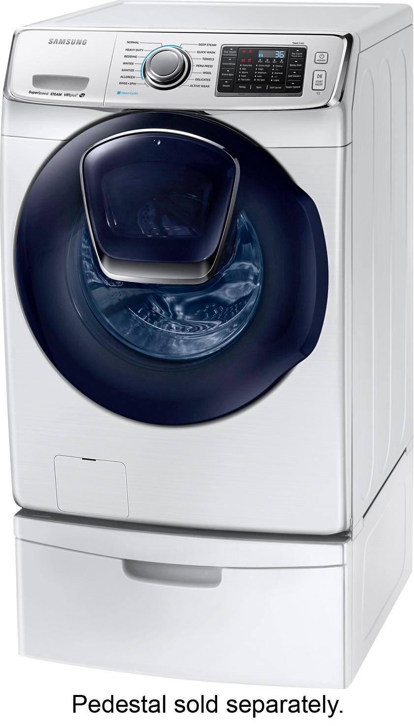 Samsung - 4.5 Cu. Ft. 14-Cycle Addwash™ High-Efficiency Front-Loading Washer with Steam - White - Left Zoom