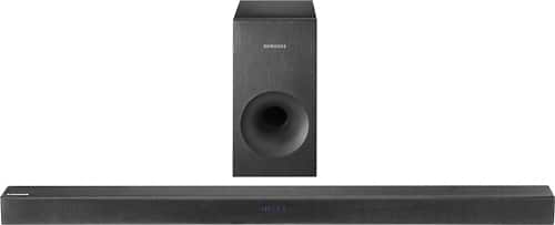 Samsung - 2.1-Channel Soundbar System with Wireless Subwoofer and Digital Amplifier - Black - Larger Front