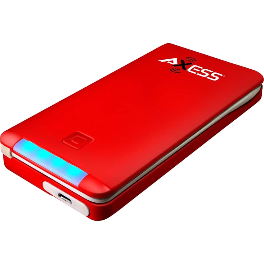 Axess - 5000 mAh Power Bank - Red - Larger Front