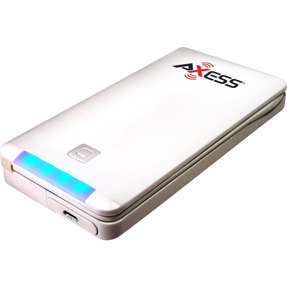Axess - 5000 mAh Power Bank - White - Larger Front