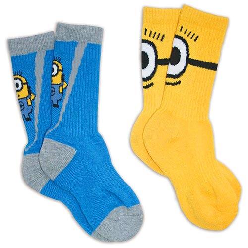 Minions Sport Crew Sock, Children's Size 6-8 1/2 (2 Pair Pack) - largeFrontView