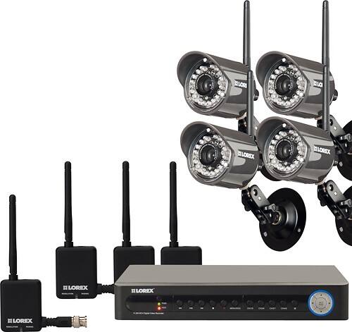 Lorex - VANTAGE 8-Channel, 4-Camera Indoor/Outdoor Wireless Surveillance System - Angle