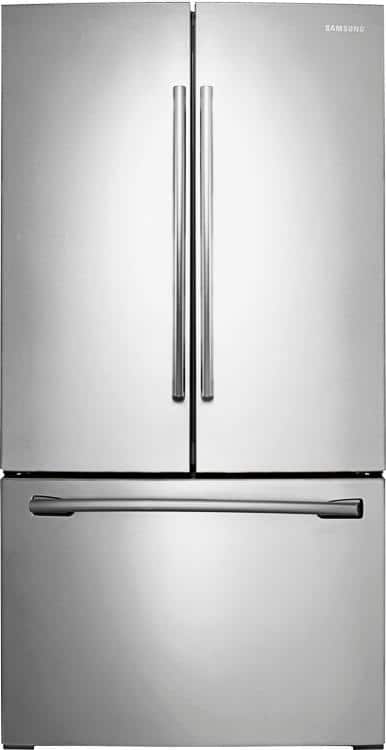 Samsung - 25.5 Cu. Ft. French Door Refrigerator with Internal Water Dispenser - Stainless Steel - Larger Front