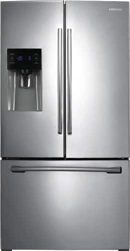Samsung - 24.6 Cu. Ft. French Door Refrigerator with Thru-the-Door Ice and Water - Stainless Steel - Larger Front