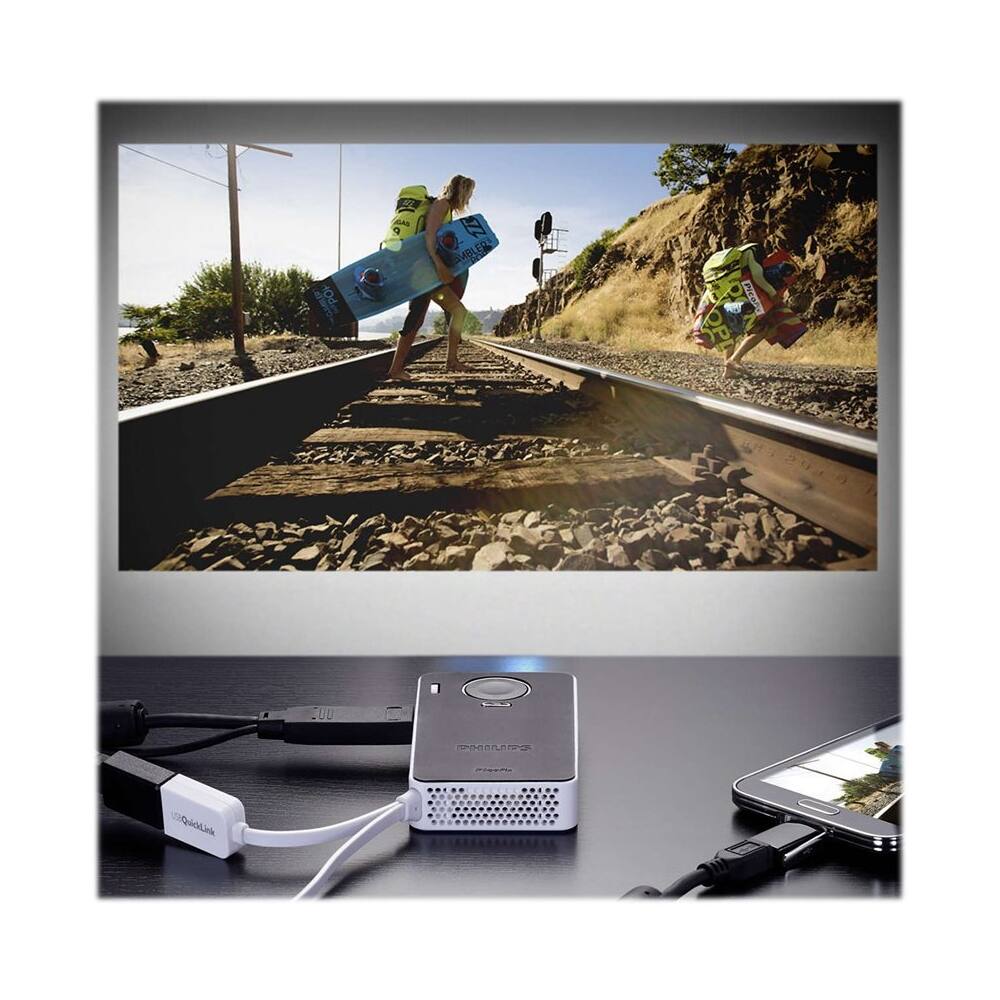 Philips - PicoPix PPX4350W DLP Projector - Black/white - AlternateView12 Zoom