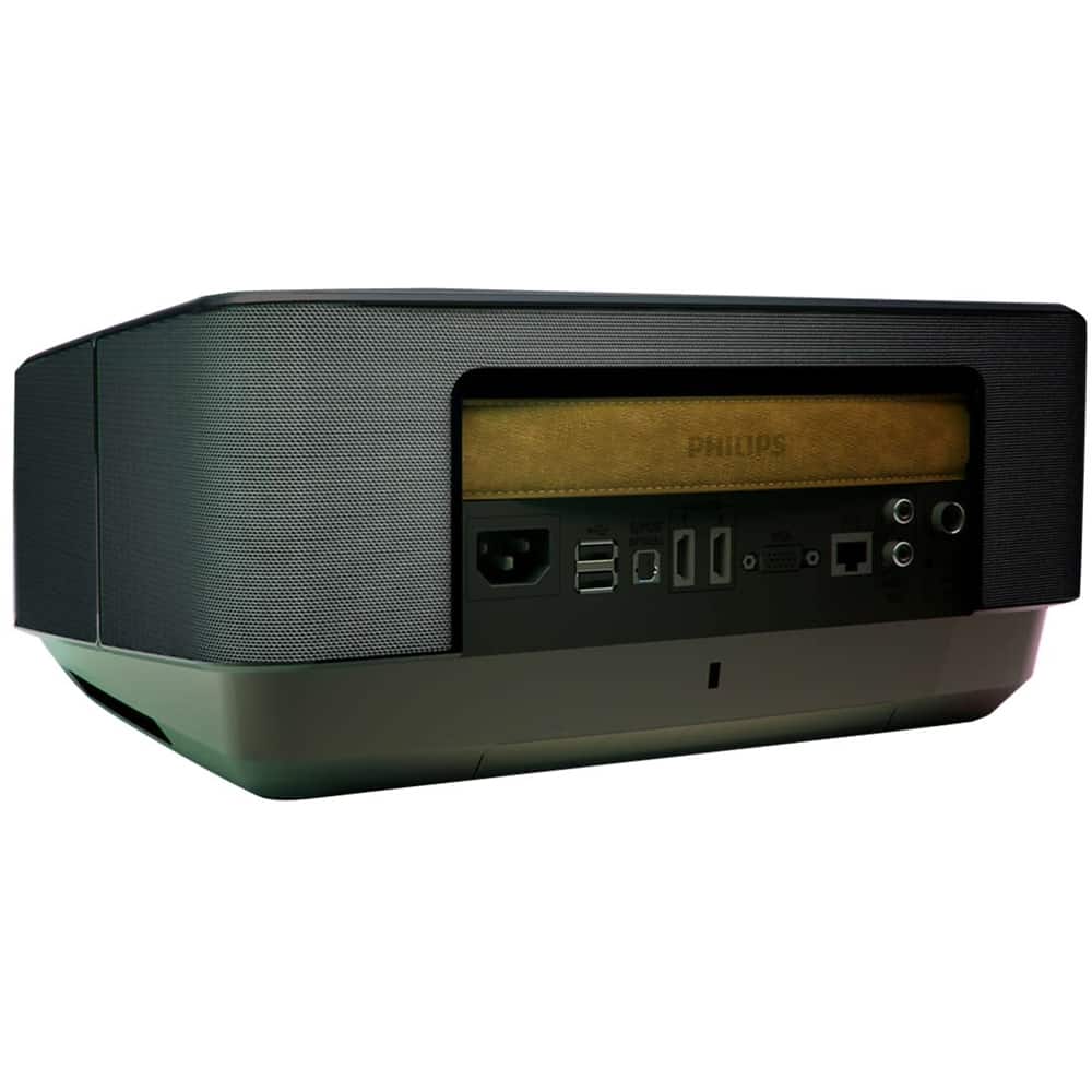 Philips - Screeneo HDP1690 720p DLP Projector - Black - Back Zoom