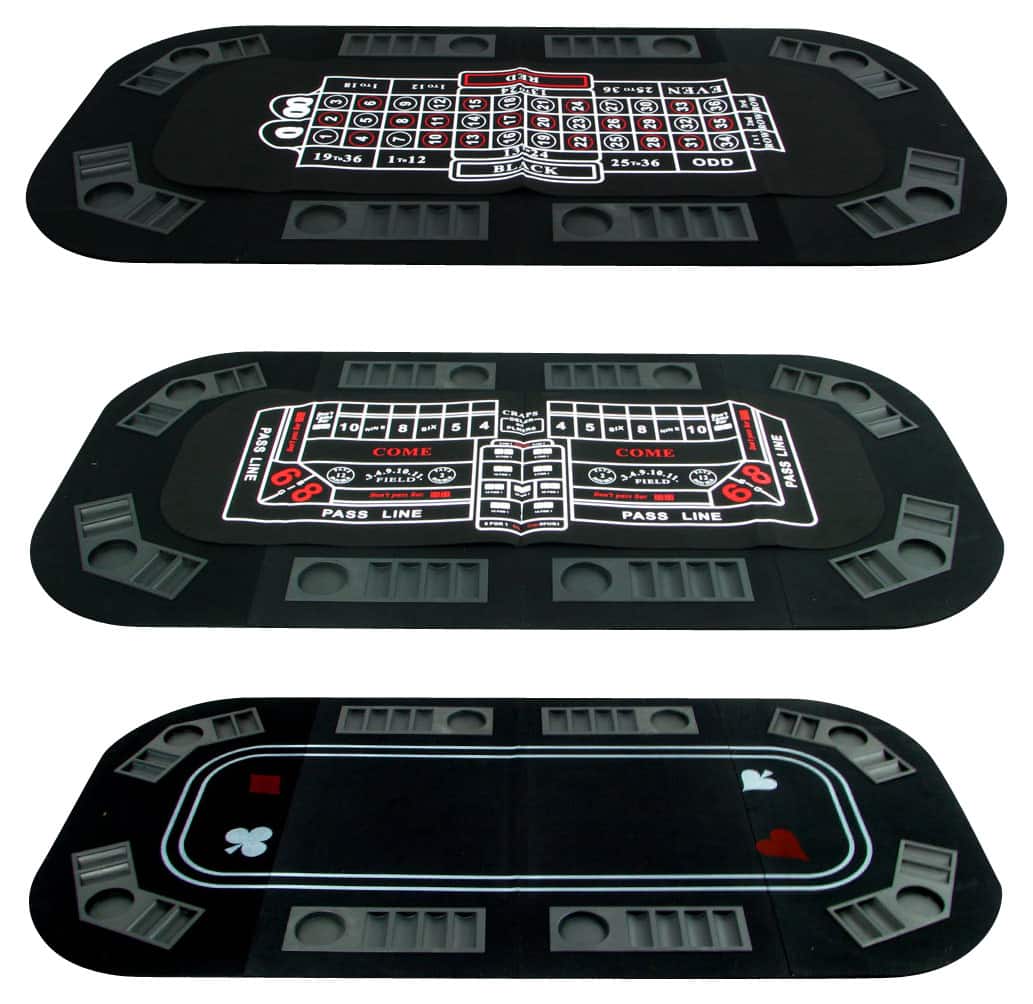 Trademark Games - 8-Player Poker, Craps and Roulette Tabletop - Black - Alternate View 11
