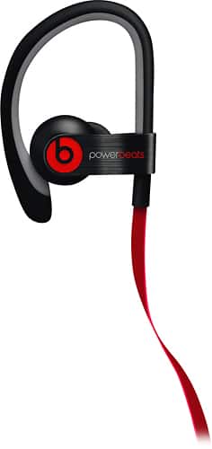 Beats by Dr. Dre - Geek Squad® Certified Refurbished Powerbeats by Dr. Dre Clip-On Earbud Headphones - Black - Angle