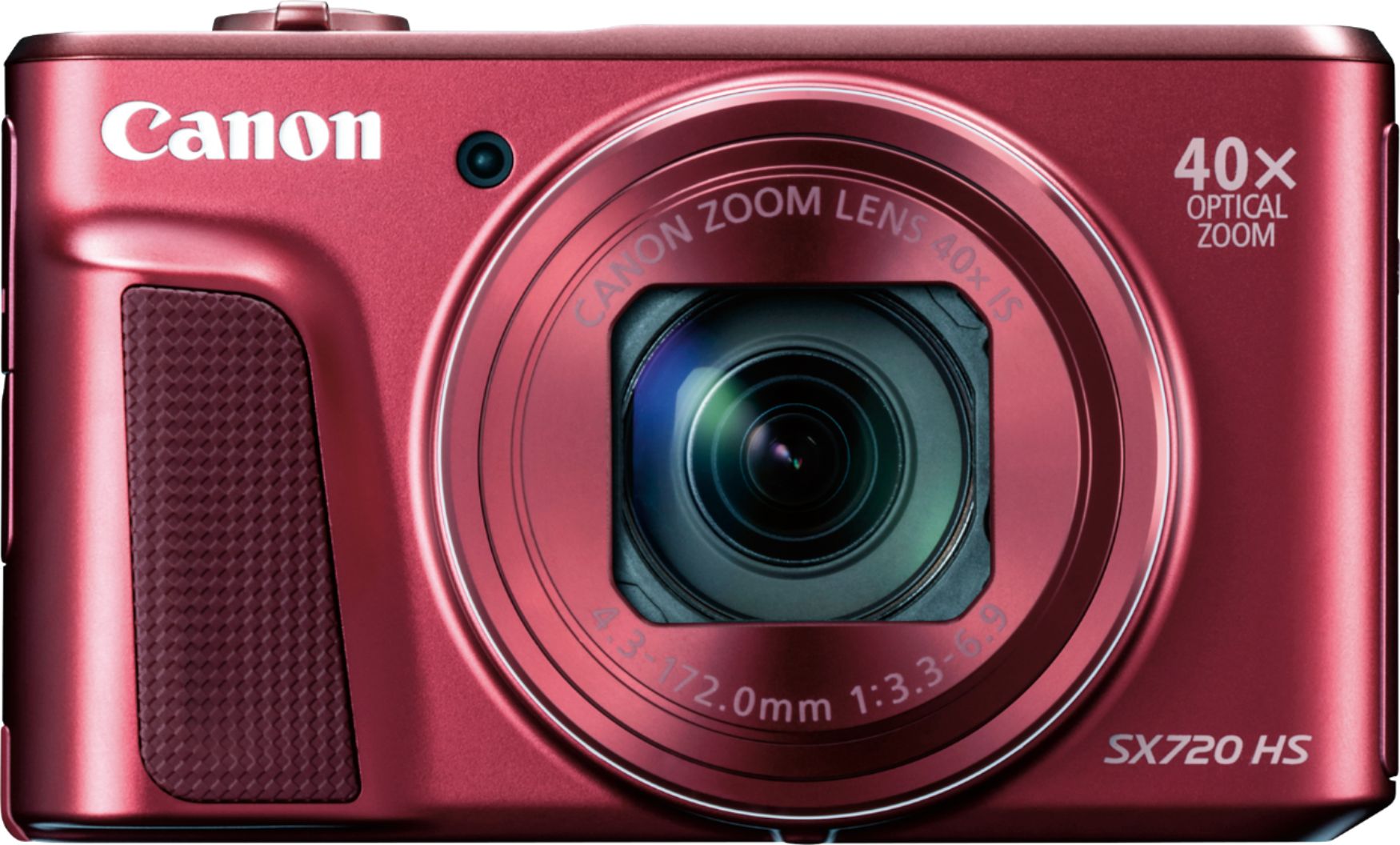 Canon - PowerShot SX720 HS 20.3-Megapixel Digital Camera - Red - Front Zoom