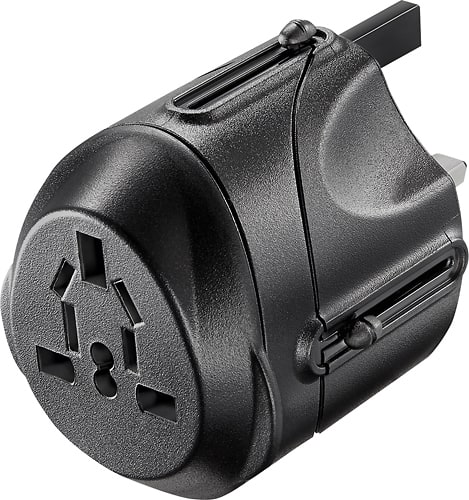 Insignia™ - Travel Adapter - Black - Larger Front