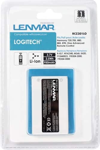 Lenmar - Lithium-Ion Battery for Select Logitech Universal Remotes - Black - Larger Front