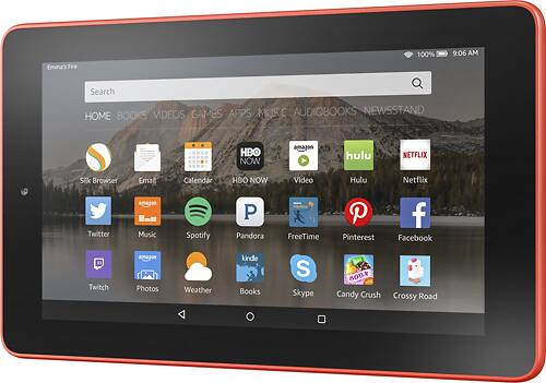 Amazon - Fire - 7" - Tablet - 8GB - Tangerine - Angle