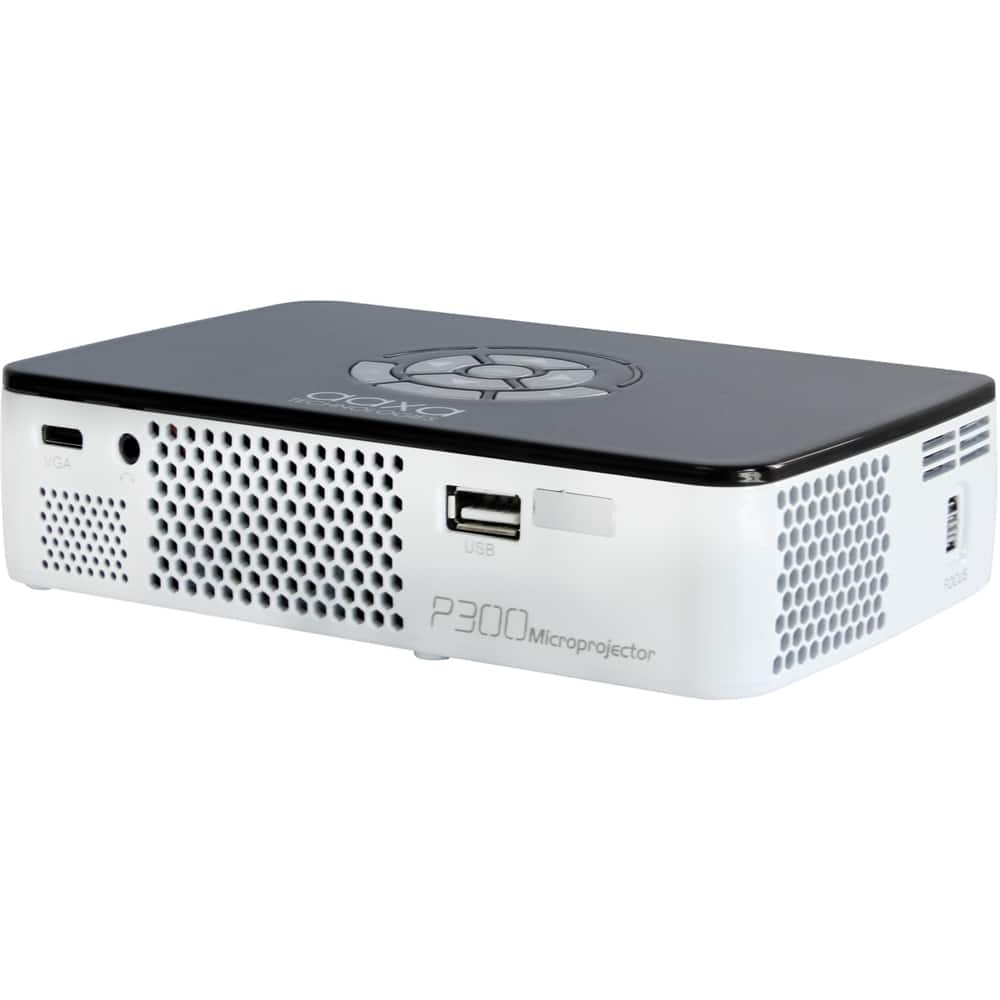 AAXA - Refurbished P300 Pico WXGA DLP Projector - Black/White - Back Zoom