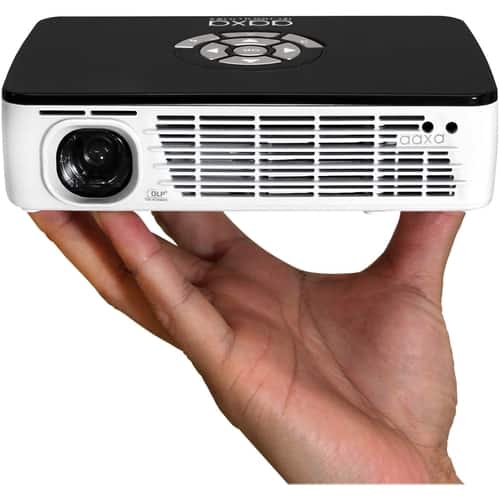 AAXA - Refurbished P300 Pico WXGA DLP Projector - Black/White - Larger Front