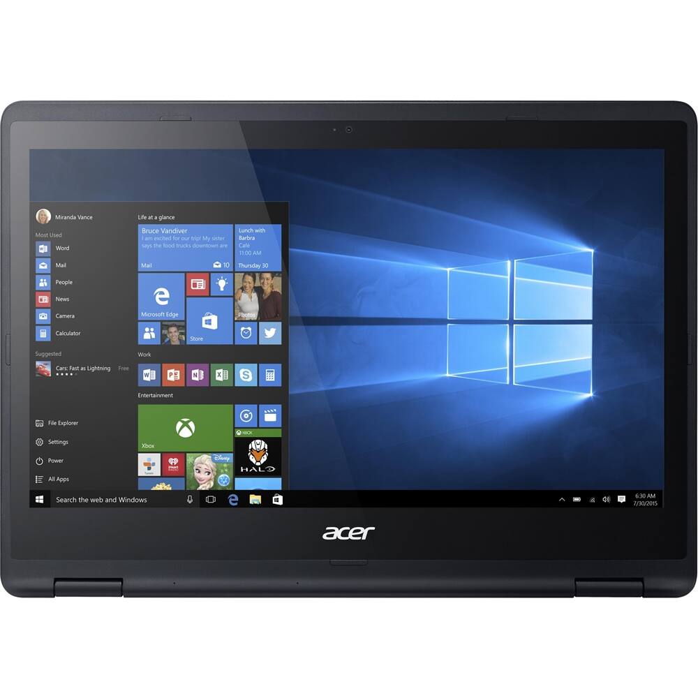 Acer - Aspire R 14 2-in-1 14" Refurbished Touch-Screen Laptop - Intel Core i5 - 8GB Memory - 256GB Solid State Drive - Black - Larger Front