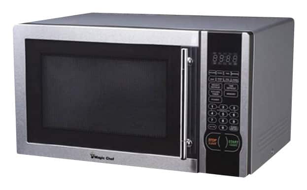 Magic Chef - 1.1 Cu. Ft. Mid-Size Microwave - Stainless-Steel - Larger Front