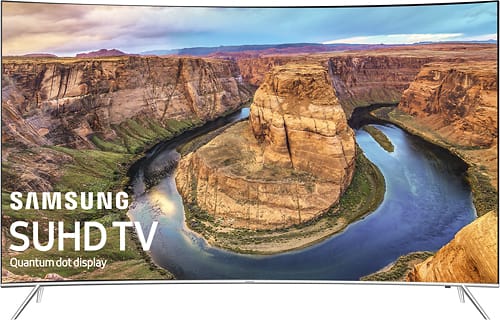 Samsung - 55" Class - (54.6" Diag.) - LED - Curved - 4K SUHD (2160p) - Smart - 4K Ultra HD TV - Black - Larger Front