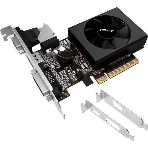 PNY - NVIDIA GeForce GT 710 2GB DDR3 PCI Express 2.0 Graphics Card - Black - Larger Front