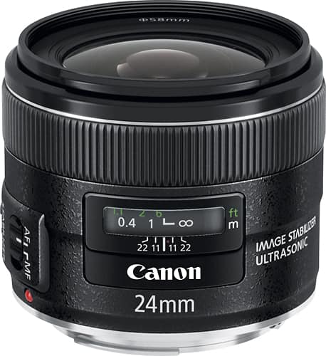 Canon - EF 24mm f/2.8 IS USM Wide-Angle Lens - Black - Larger Front