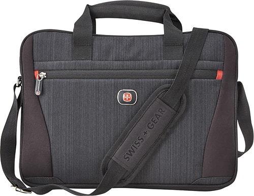SwissGear - Structure 14 Laptop Case - Blue Heather/Black - Larger Front
