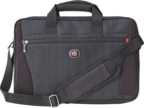 SwissGear - Structure 16 Laptop Case - Blue Heather/Black - Larger Front