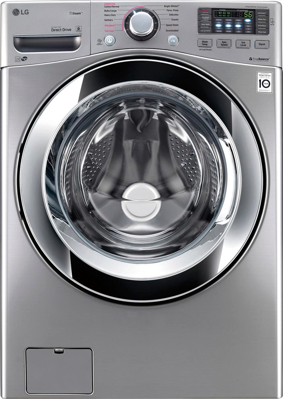 LG - 4.5 Cu. Ft. 12-Cycle Front-Loading Washer - Graphite steel - Front Zoom