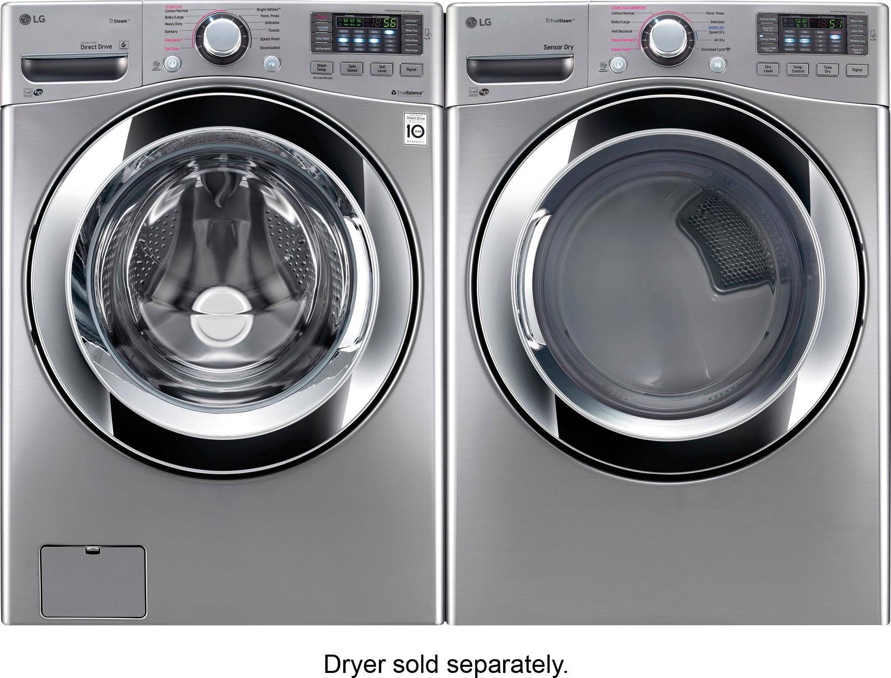 LG - 4.5 Cu. Ft. 12-Cycle Front-Loading Washer - Graphite steel - AlternateView6 Zoom