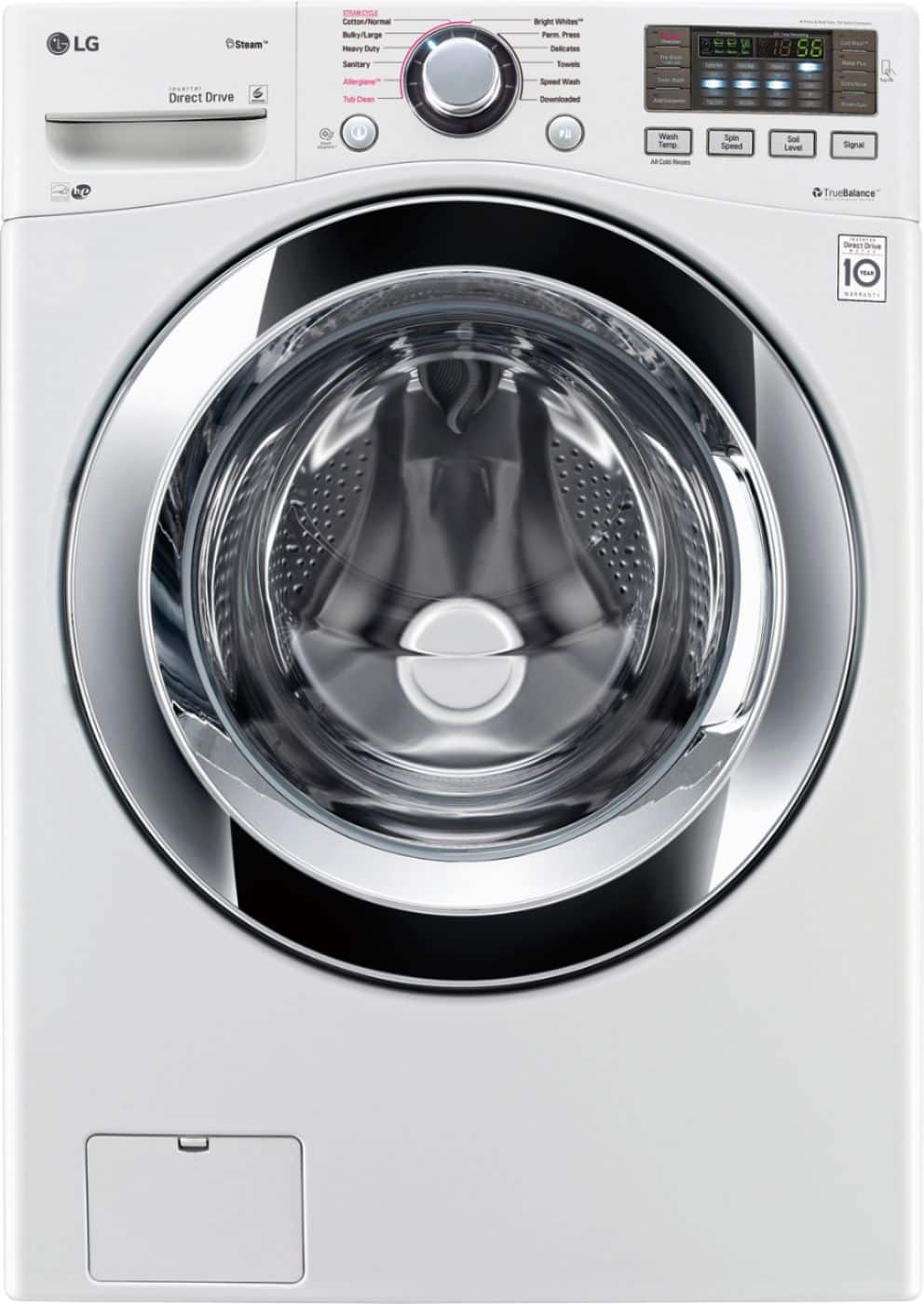 LG - 4.5 Cu. Ft. 12-Cycle Front-Loading Washer - White - Front Zoom