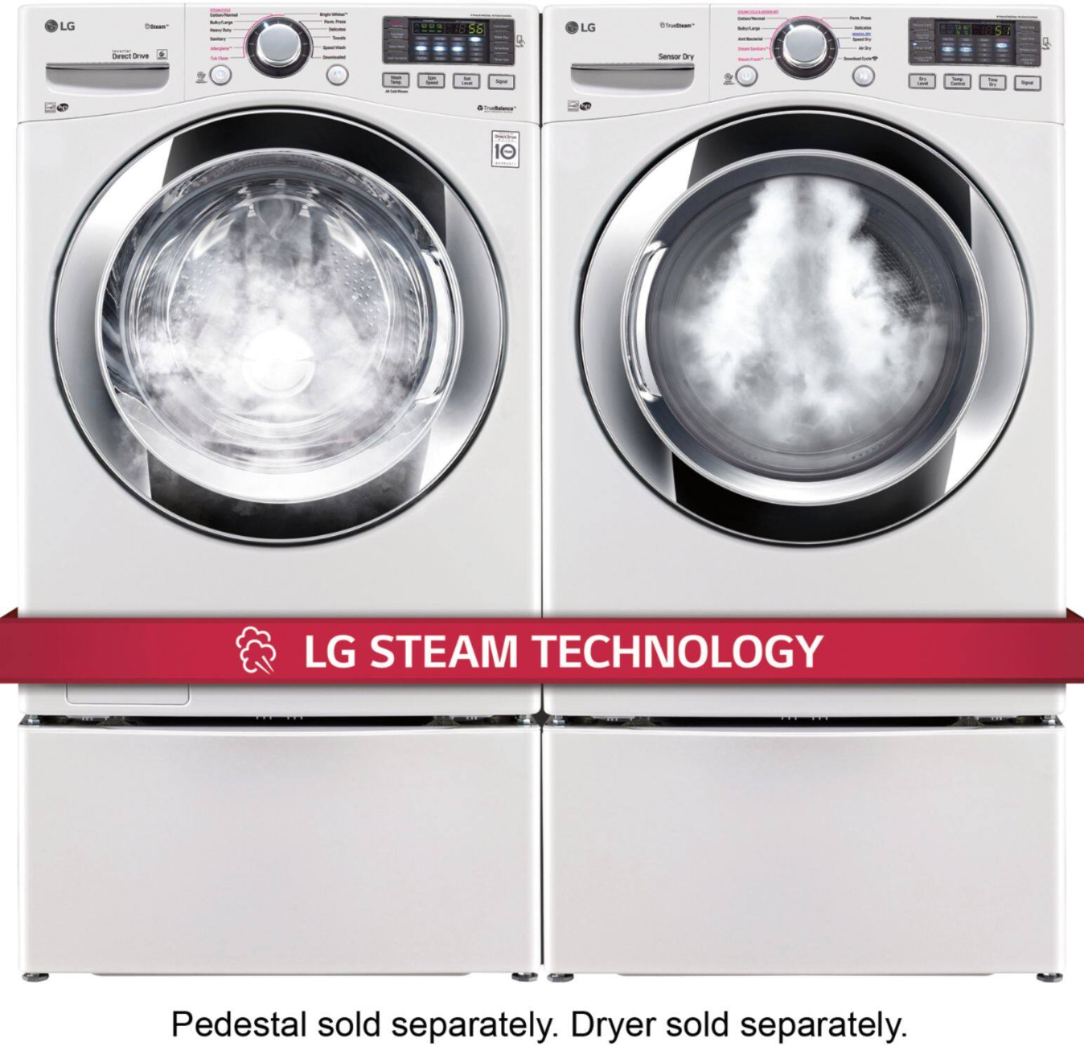 LG - 4.5 Cu. Ft. 12-Cycle Front-Loading Washer - White - AlternateView12 Zoom