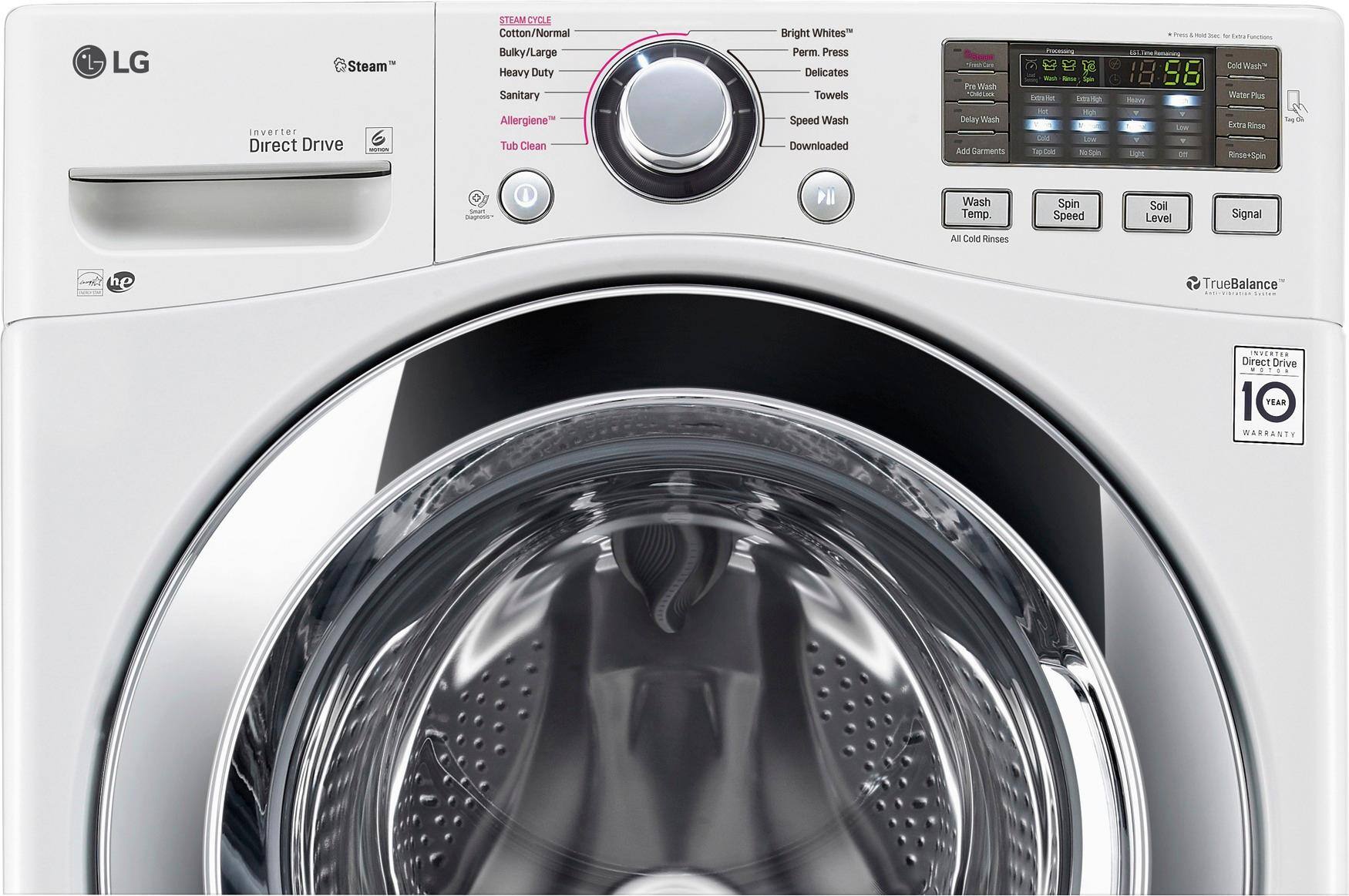 LG - 4.5 Cu. Ft. 12-Cycle Front-Loading Washer - White - AlternateView2 Zoom