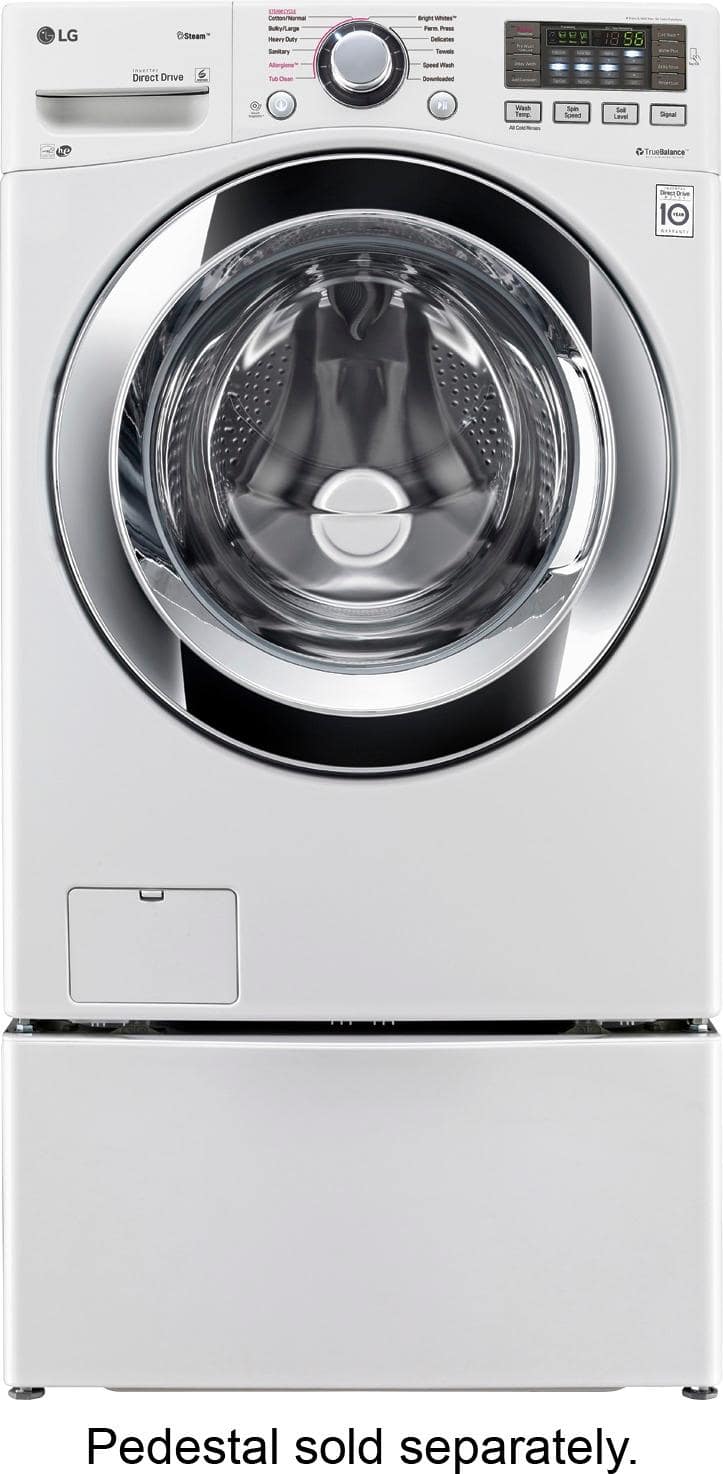 LG - 4.5 Cu. Ft. 12-Cycle Front-Loading Washer - White - AlternateView4 Zoom