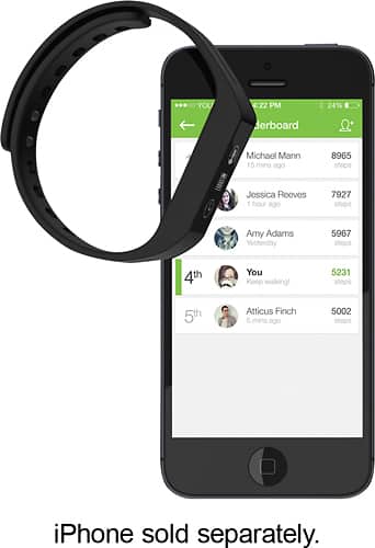 Striiv - Touch Fitness Tracker and Smartwatch - Black - Alternate View 4