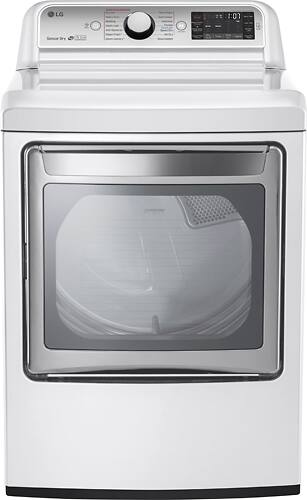 LG - 7.3 Cu. Ft. 14-Cycle Gas Dryer with Steam - White - Larger Front