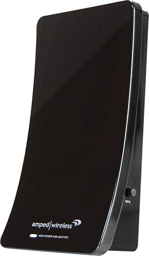 Amped Wireless - High Power Wireless-N 500 mW Directional USB Adapter - Black - Angle
