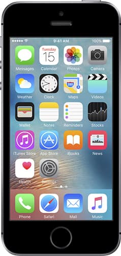 Apple - Geek Squad Refurbished iPhone SE with 16GB Memory Cell Phone - Space gray (Sprint) - Larger Front