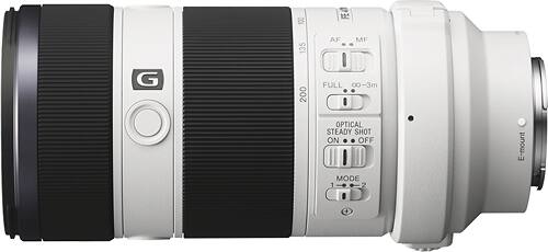 Sony - 70-200mm f/4 G E-Mount Telephoto Zoom Lens - White - Larger Front