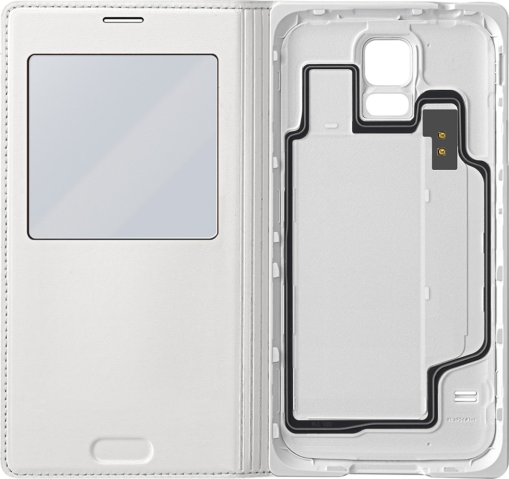 Samsung - S-View Flip Cover for Samsung Galaxy S 5 Cell Phones - White - AlternateView3 Zoom