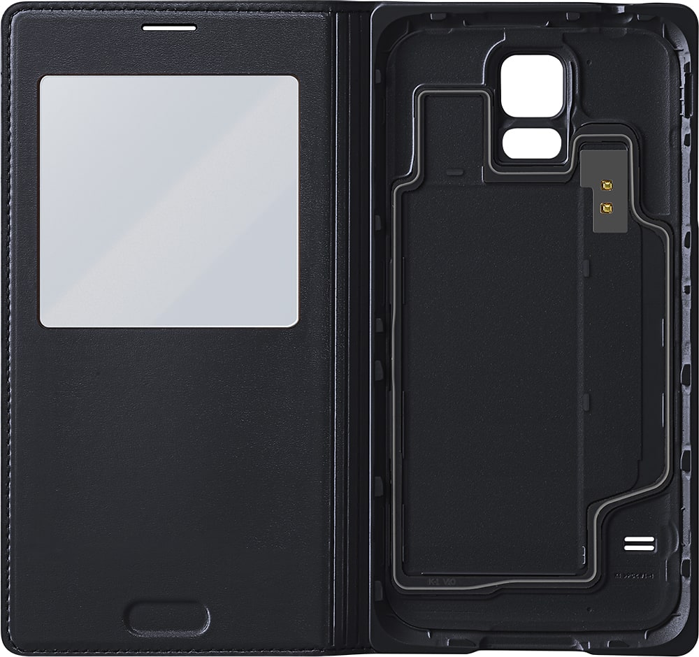 Samsung - S-View Flip Cover for Samsung Galaxy S 5 Cell Phones - Black - AlternateView3 Zoom