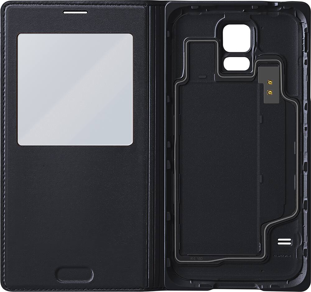 Samsung - S-View Flip Cover for Samsung Galaxy S 5 Cell Phones - Black - AlternateView3 Zoom