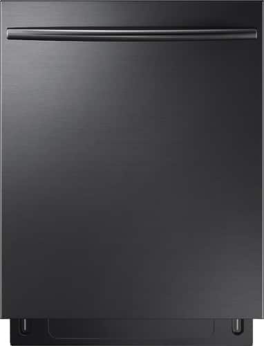 Samsung - Stormwash, 3rd Rack, 24" Top Control Built-In Dishwasher - Black Stainless Steel - Larger Front