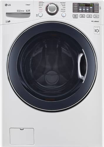 LG - TurboWash 4.5 Cu. Ft. 12-Cycle Front-Loading Washer with Steam - White - Larger Front